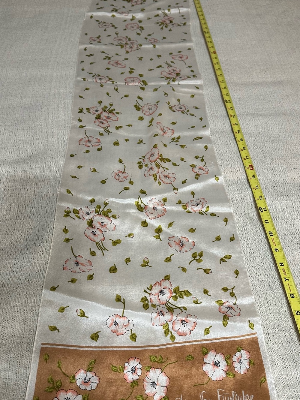 Diane Von Furstenberg Vintage Silk  Floral Scarf  12 x 50”